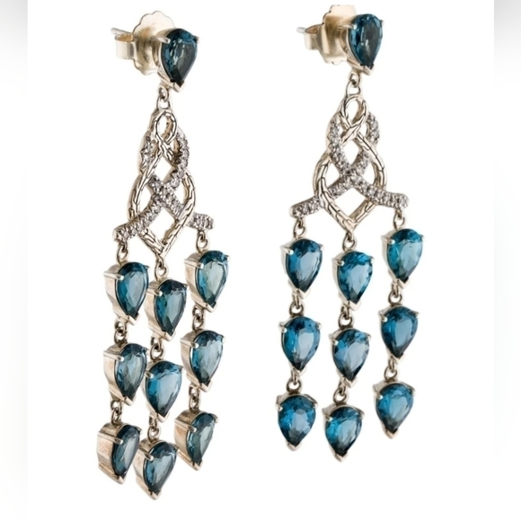 JOHN Hardy Topaz and Diamond Chandelier Earrings - Picture 2 of 6